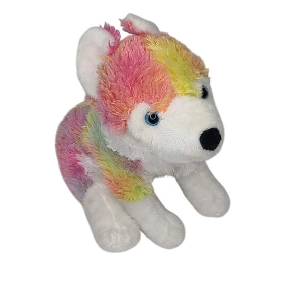 Plush Parade Tie Dye Montana Dog Zoey 10" Colorful Wolf Stuffed Animal Hamilton - Picture 1 of 10